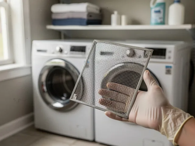 West Hollywood Dryer Vent Cleaning specialist performing detailed lint trap cleaning service in West Hollywood