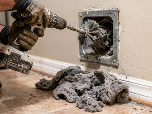 Certified West Hollywood Dryer Vent Cleaning technician performing dryer vent cleaning in West Hollywood