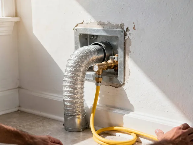 West Hollywood Dryer Vent Cleaning certified technician performing specialized gas dryer vent cleaning in West Hollywood